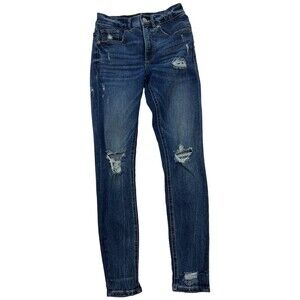 Express Stretch Denim‎ Perfect High Rise Ankle Legging Distressed Skinny Size 0R